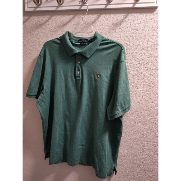Ralph Lauren Polo Shirt Men's XL Green Short Sleeve Large Logo multi-color - Picture 1 of 4